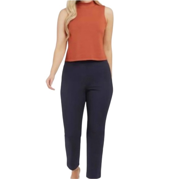 Spanx Women's Polished Ankle Slim Fit Classic Navy Stretch Pants Size Small - Picture 4 of 16